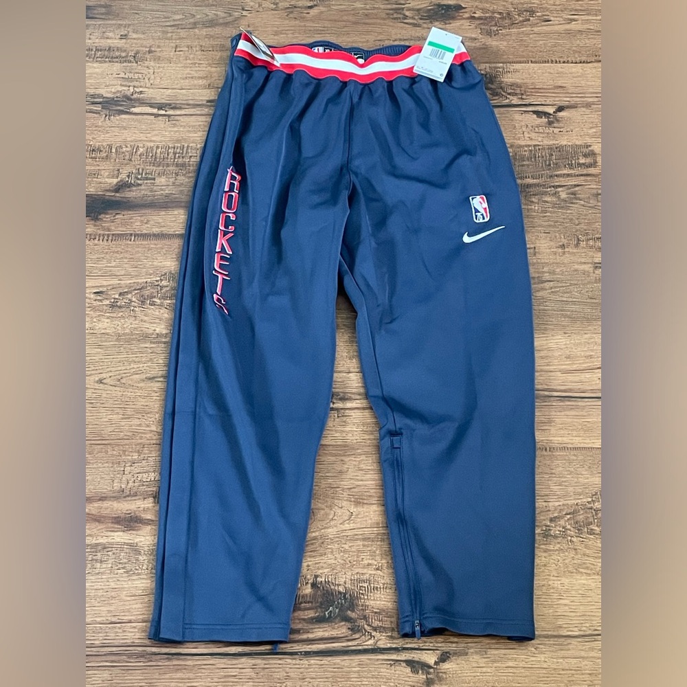 Nike NBA Team Issued Houston Rockets Tear Away Pants Blue Red mens XL & 3XL-Tall - Picture 1 of 16